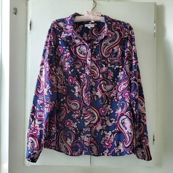 Croft&Barrow floral print long sleeve shirt - Picture 1 of 10